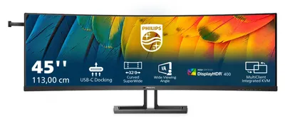 Obrázek produktu pro Philips 6000 series 45B1U6900C/00, 113 cm (44.5"), 5120 x 1440 px, UltraWide Dual Quad HD, LED, 4 ms, Černá