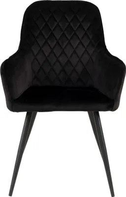 Immagine prodotto di Sedia da pranzo Harbo in velluto nero, nero.