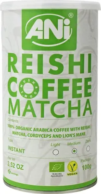 KAWA ROZPUSZCZALNA ARABICA Z REISHI I MATCHĄ BIO 100 g - ANI