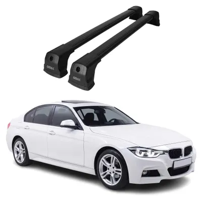 Image de Barres de toit transversales pour BMW Série 3 F30 Berline 2012-19 Aluminium Noir, Image générée par une IA