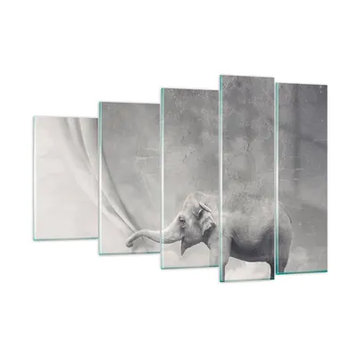 Produktbild von Bilder auf glas - Elefant Vorhang Abstraktion Phantasie - 150x100cm - Glasbilder - Wandbilder - Kunstdruck - Wanddekoration aus Glas - Glas Bilder - Wandbild auf Glas - GEG150x100-3011