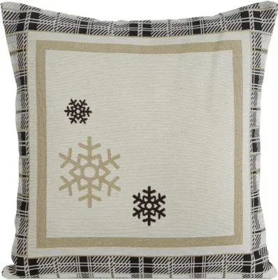 Produktbild von Eurofirany Kissenbezug Kissenhülle 45x45 Gobelin Weihnachten Schneeflocke