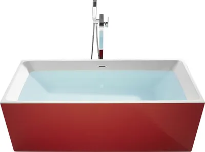 Produktbild von BELIANI Badewanne Rot/Weiß 170 x 80 cm Acryl Freistehend Rechteckig Modern