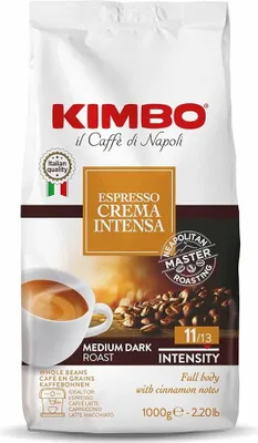 Produktbild von Kimbo Crema Classico und Crema Intensa Kaffeebohnen 1 kg x 2 Kimbo Caffè