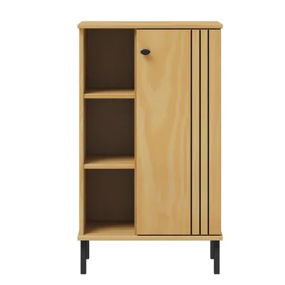 Produktbild von Woodroom Badschrank Kiefer massiv eichefarbig lackiert 52x90x32 cm