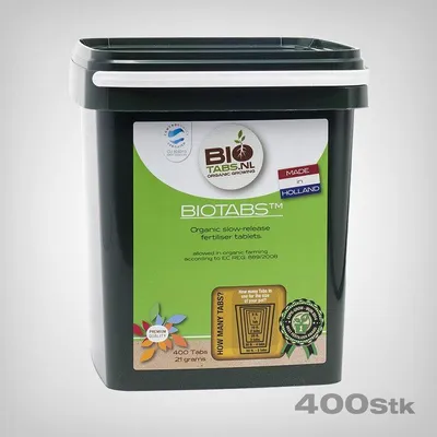 Produktbild von BioTabs Langzeit-Pflanzendünger NPK 15-7-8, mit Bodenmikroorganismen, 400 Stück à 21g für Einjahrespflanzen