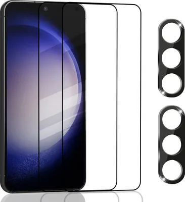 Produktbild von 2-Pack Displayschutzfolie & 2-Pack Objektivschutz fur Samaung S23 5G aus 9H gehärtetem Glas