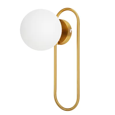 Produktbild von ZMH Wandleuchte Innen Wandlampe Flur Glas Schlafzimmer Wandbeleuchtung Gold Modern Flurlampe Wand Lampen E14 Glaskugel Retro Beleuchtung für Treppenhaus Bett Wohnzimmer Hotel Ohne Leuchtmittel