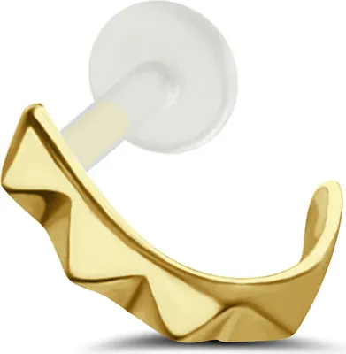 Produktbild von Welliger Ohrring Tragus Ohrpiercing 925 Sterling Silber Material - Silber gelbvergoldet Stablänge - 8 mm