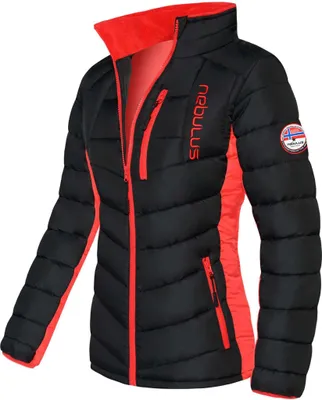 Productafbeelding van Nebulus GRAFFITY winterjas dames, warme outdoorjas, praktische en veelzijdige tussen- en winterjas, model P4771 - dames, zwart-rood, maat XXL/44