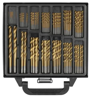 Produktbild von HSS Spiral-Bohrer Satz Metallbohrer Bohrersatz Bitset Titan Tin Bohrerkoffer 99 tlg ⌀ 1-10mm
