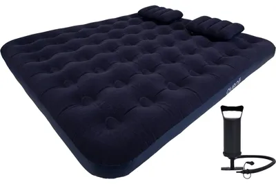 Image de Avenli 24697 : Matelas gonflable avec pompe manuelle, 2 coussins, dimensions 203 x 183 x 22 cm, couleur bleue