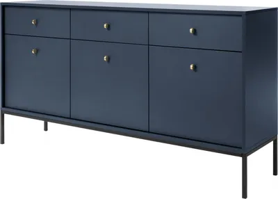 Produktbild von Kommode Sideboard Beistellkommode MONO 05 dunkelblau mit 3 Türen und 3 Schubladen 154 x 83 x 39 cm