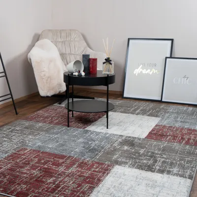 Produktbild von CONSILIO CONCEPT 160 x 230 Teppich kurzflor Wohnzimmerteppich moderne Farben Rot robust strapazierfähig