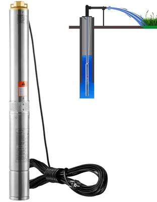 Image de Pompe submersible profonde - Pompe submersible - Pompe à puits - Pompe à eau - Pompe pour puits - Moteur 750 W - Corps en acier inoxydable