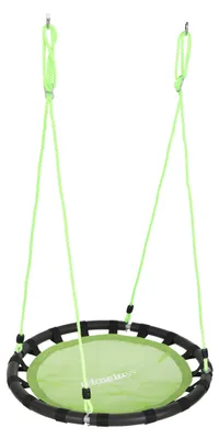 Obrázek produktu pro Houpací síť Relaxdays, kulatá houpací síť, pro děti i dospělé, nastavitelná, venkovní, Ø: 80 cm, nosnost do 100 kg, zelená