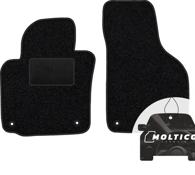Produktbild von moto-MOLTICO Vorne Fußmatten Auto Velours Autoteppiche Schwarz Automatten Set 2-teilig passend für Skoda Octavia II 2004-2013