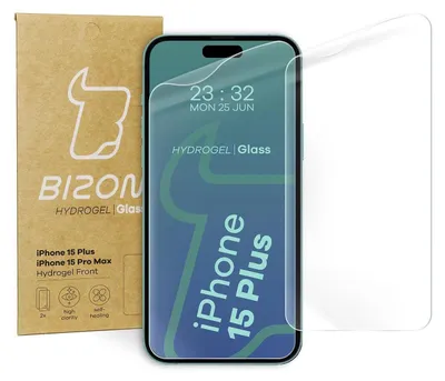 Produktbild von Bizon Glass Hydrogel Front Apple iPhone 15 Plus / 15 Pro Max [2 PACK]