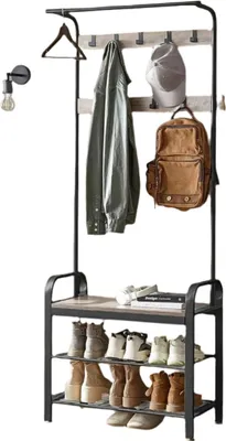 Immagine prodotto di Appendiabiti con contenitore per scarpe – Organizzatore per l'ingresso – 72 x 33,7 x 183 cm