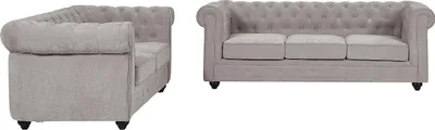 Produktbild von CHESTERFIELD 3-Sitzer und 2-Sitzer Sofa in grauem Stoff