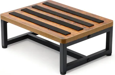 Produktbild von Brauner Holz-Hocker Tritthocker Fußbank Rutschhemmend 40x30 cm