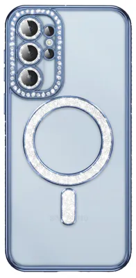 Obrázok produktu pre Puzdro Avizar pre Galaxy S26 Ultra s magnetickým krúžkom a zdobením z krištáľov, čierna/priehľadná