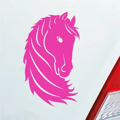 Produktbild von Auto Aufkleber Pferd Horse Pony Pferdeliebhaber Reiten 15x9 cm Pink Sticker Heckscheibenaufkleber