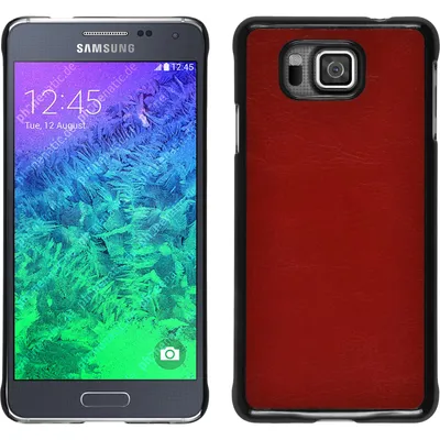 Produktbild von PhoneNatic Case kompatibel mit Samsung Galaxy Alpha - Hülle rot Lederoptik Hard-case + 2 Schutzfolien