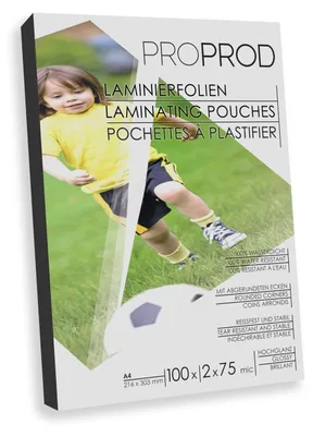 Produktbild von Laminierfolie Laminierhüllen - A4 - 2 x 75 mic - 100 Stück - Glänzend