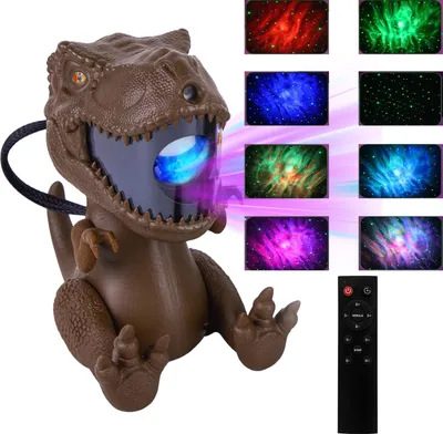 Produktbild von LED-Sternenhimmel Braun Dinosaurier Galaxie Sternprojektorlicht Timer mit Fernbedienung，360° Verstellbarer Nachtlicht für Kinder,Freund,Familie