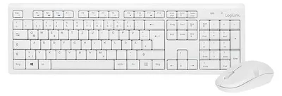 Produktbild von LogiLink Funk-Tastatur/Maus Set weiß