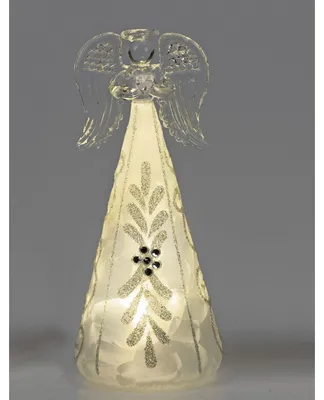 Produktbild von Dekofigur Engel Frosty mit LED Licht H. 19cm aus Glas mit Timer Formano