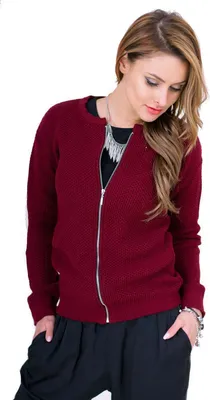Produktbild von Damen Blazer Strickjacke Jacke; Bordo/XS/S 34/38