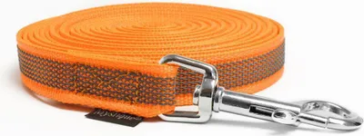 Produktbild von Mystique® Gummierte Schleppleine 12mm mit Handschlaufe Standard Karabiner neon orange 5m