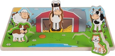 Produktbild von Beleduc Formenpuzzle Funny Friends Farm Karton Bauernhof Spielzeug