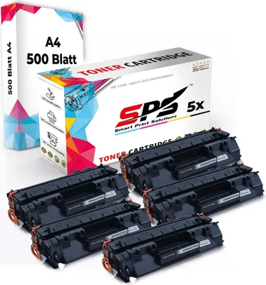 Produktbild von Druckerpapier A4 + 5x Multipack Set Kompatibel für Canon Lasershot LBP-3360 (Q5949A/49A) Toner Schwarz