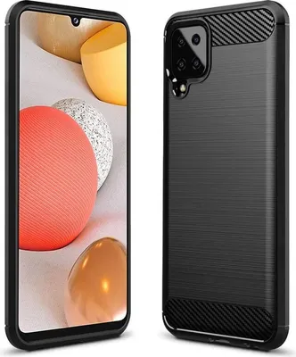 Obrázek produktu pro Silikonové pouzdro Bumper Carbon pro SAMSUNG GALAXY A12 (A125F) Case TPU Soft Mobile Phone Cover Black