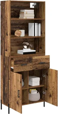 Obrázek produktu pro vidaXL Highboard old wood 69,5 x 32,5 x 180 cm materiál na bázi dřeva