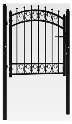 Produktbild von Zauntor aus Stahl 100x100 cm Schwarz, Gartentür für Gartenzaun und Hoftor