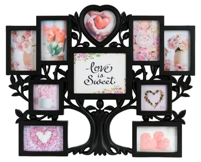 Productafbeelding van Fotolijst collage voor 10 Foto's van verschillende maten - Fotolijsten Collage Geschikt voor foto formaat 10x10 / 15x10 / 13x13 / 10x10 / 20x15 Cm -