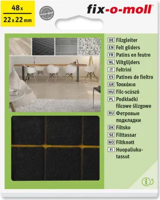 Produktbild von Fix-o-moll Filzgleiter ø22mm 48St. braun