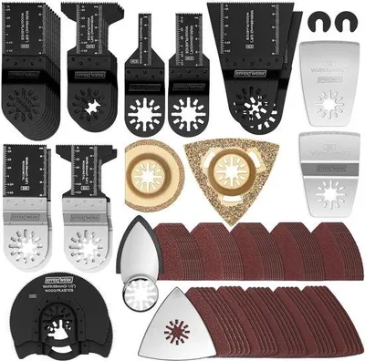 Produktbild von Famanu Multitool-Sägeblätter Set - 105-teiliges Zubehör für Holz, Metall und Kunststoff