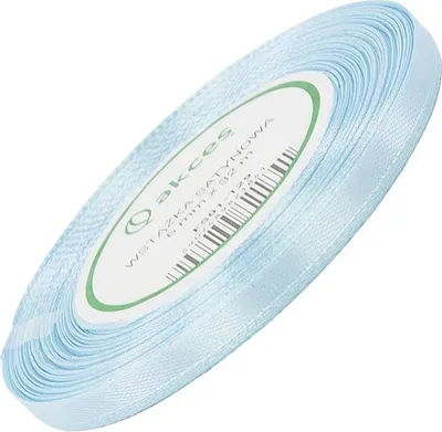Zdjęcie produktu dla Wstążka satynowa jasna niebieska 6mm - 32mb