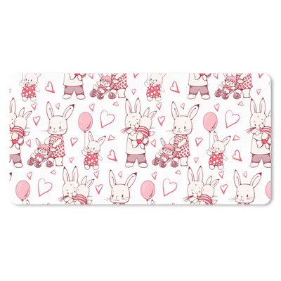 Produktbild von MuchoWow® Schreibtischunterlage Kaninchen - Liebe - Muster 80x40 cm - XXL Mauspad - Gaming Mauspad