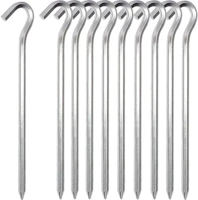 Imagen del producto de 10 martillos de camping de 7 pulgadas, fabricados en aleación de aluminio, de alta resistencia y durabilidad