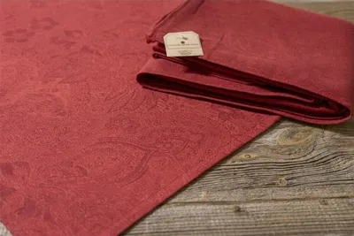 Produktbild von Tischdecke EDDA Jacquard Motiv Rot, Leinen & Baumwolle, in 147x180 cm