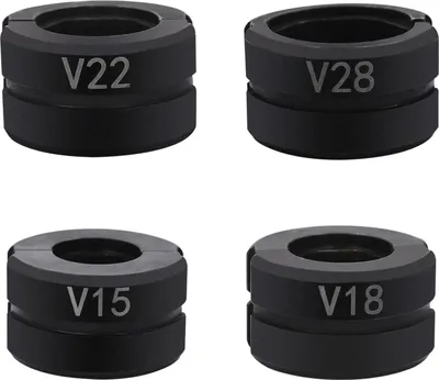 Produktbild von Pressbacken-Set für Rohrpresszange - 15/18/22/28 mm - Für Kupferrohre - CR45 Stahl - Schwarz
