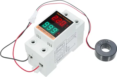 Obrázek produktu pro Digitální jednofázový elektroměr s transformátorem Multifunkční elektroměr na lištu DIN AC20V500V 099,9A Voltmetr Ampérmetr Napětí Ampér Multimetr