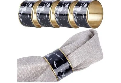 Obrázok produktu pre Kovové krúžky na servítky, 4,5 cm, sada 4 ks, stolová dekorácia, strieborná