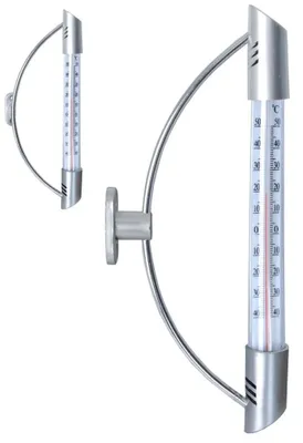 Image de Thermomètre d'extérieur - 24 cm - Plastique - Argenté